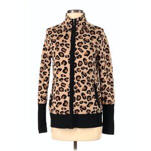 3/$60 Rachel Zoe Leopard Cheetah Print Knit Zip Sweater Jacket SZ S